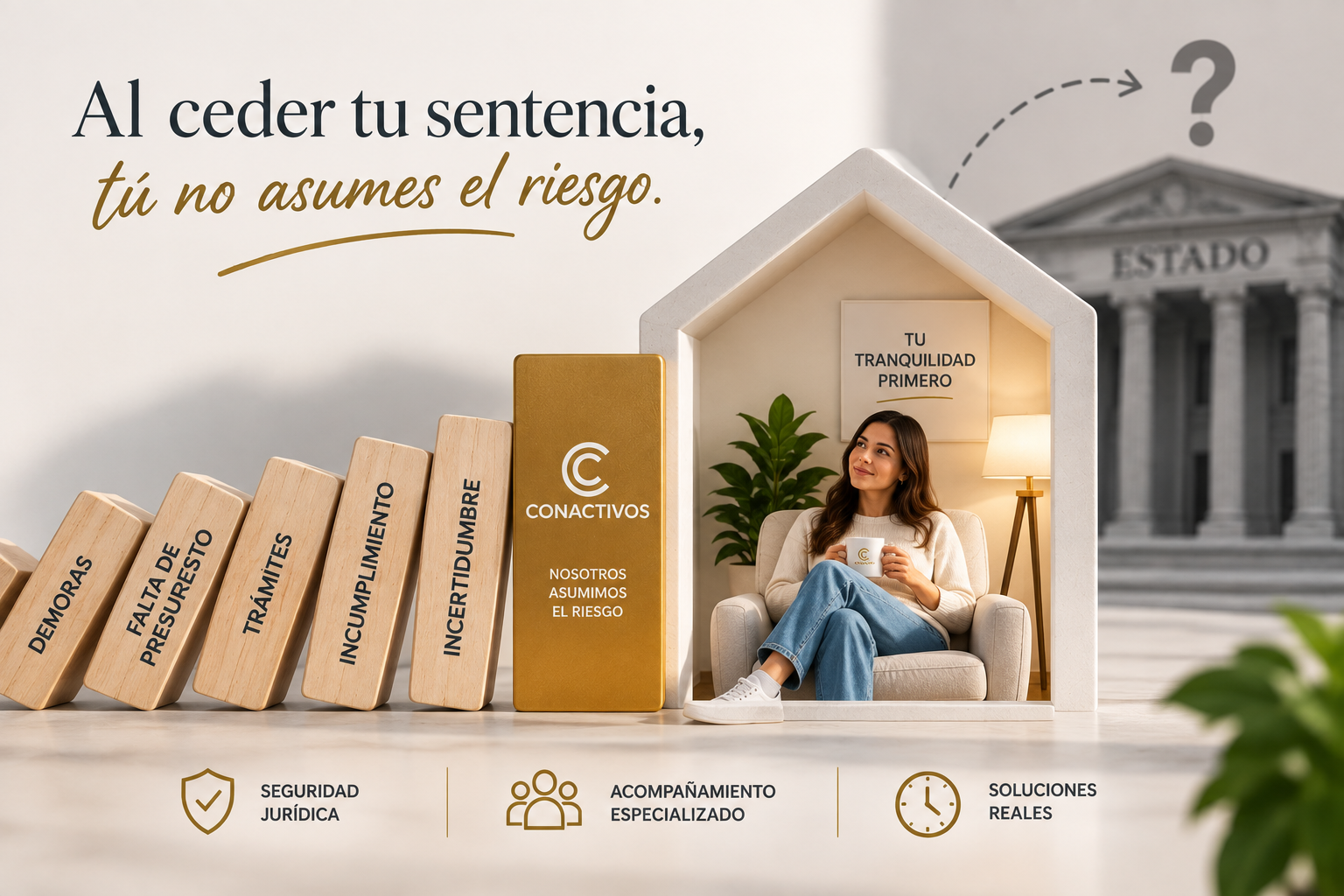 Si cedo mi sentencia y el Estado nunca paga, ¿me lo cobran a mí?